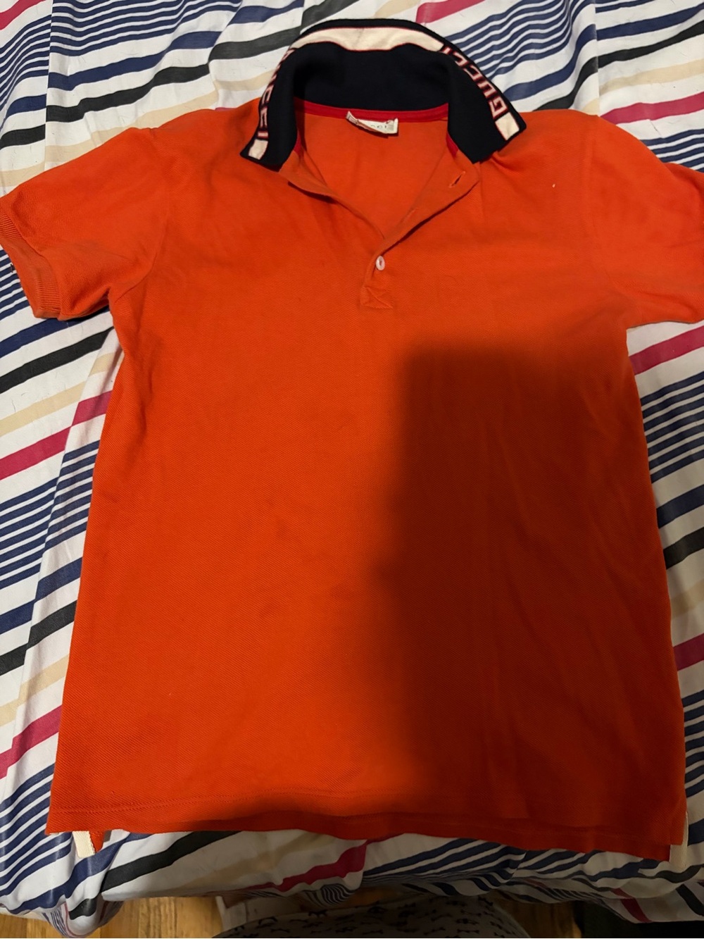 Gucci Orange Polo with Contrasting Black Collar